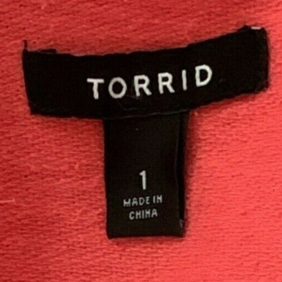 Torrid Knit Moto Zip Crop Jacket 100% Cotton SZ 1 (14/16/1X) Sunkist Coral #247E - Picture 5 of 8